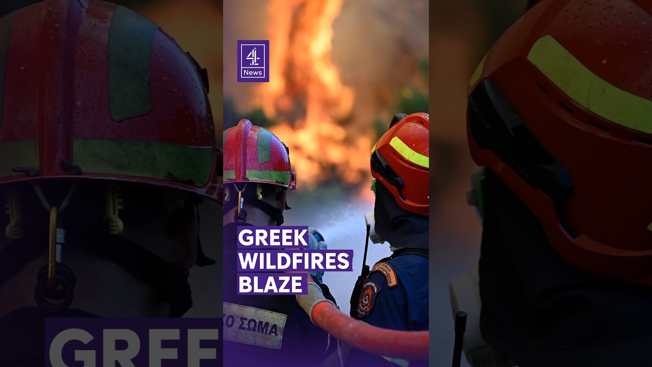 Greek wildfires blaze