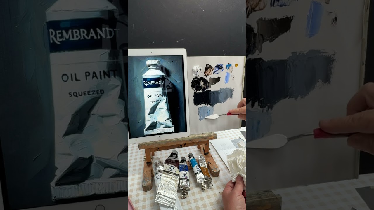 Olieverf schilder tutorial - Rembrandt Olieverf Tube - Les 1/3 (achtergrond)