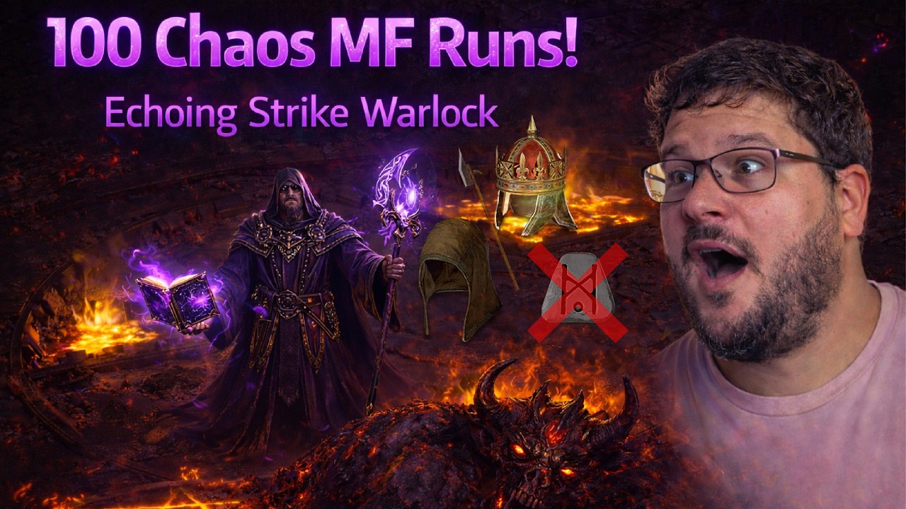 100 Chaos runs in 10 minutes - Magic Find Warlock VS Diablo - Reign of the Warlock Diablo 2 D2R MF