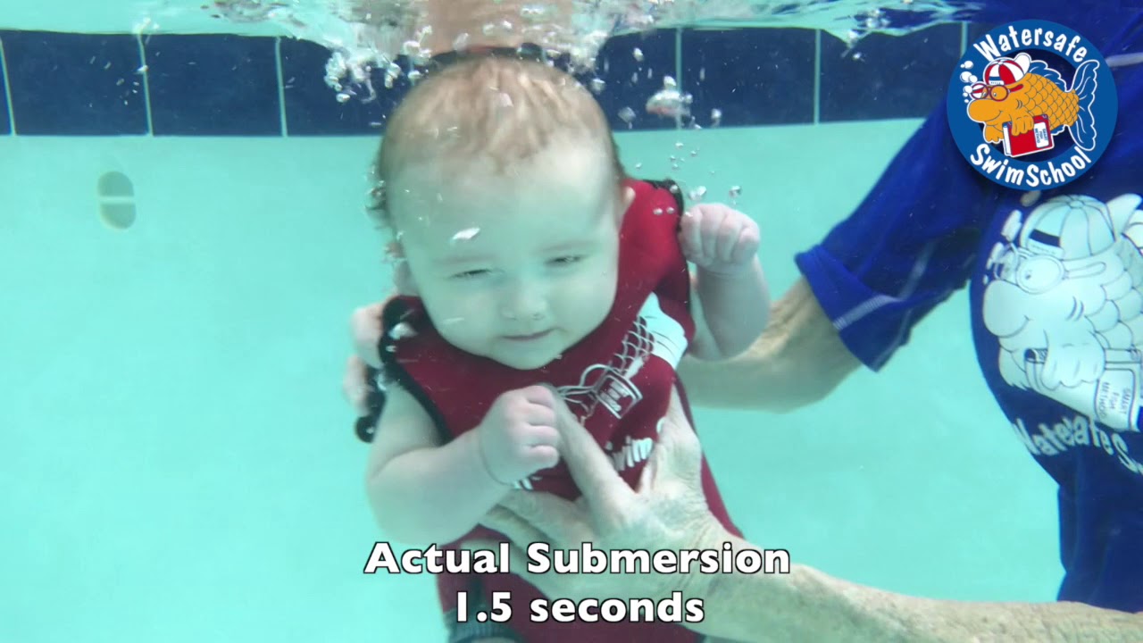 3 Month Old Baby Swim Lesson - Backward Submersion