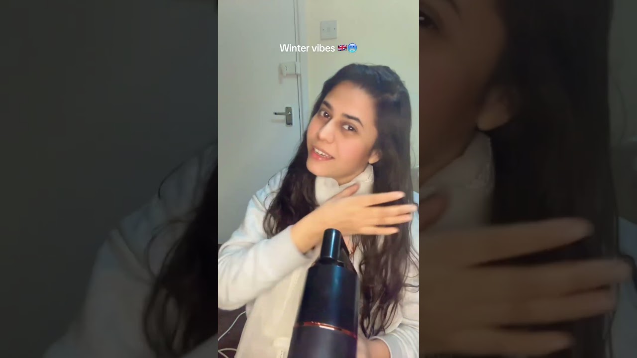 Drying hair is a challenge 🇬🇧🥶 #uklife #ukvloggers #ukvlogs #hinainuk #hkinuk #ukshorts #ukvideo