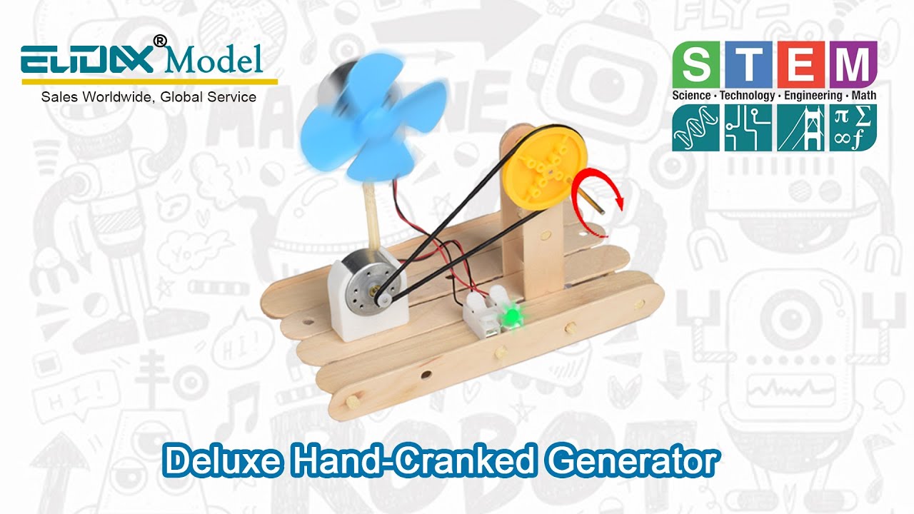 DIY STEM PARTS KITS-Deluxe Hand-Cranked Generator