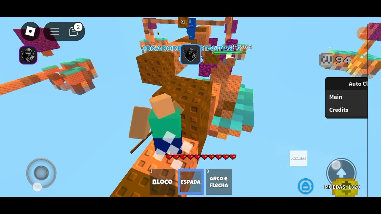 jogando com script delta executor com auto click