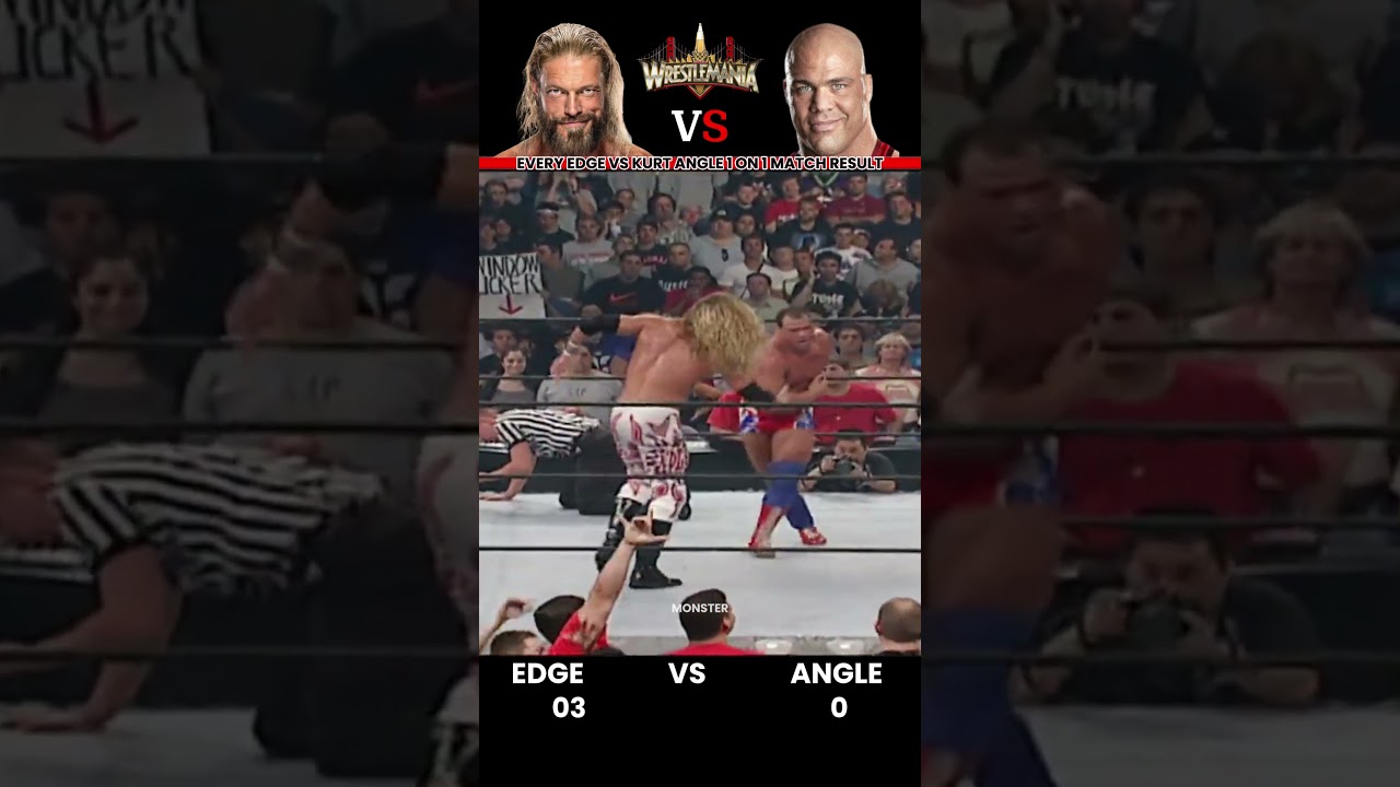 Every Edge vs Kurt Angle 1 on 1 Match Result Edit💥 #wwe