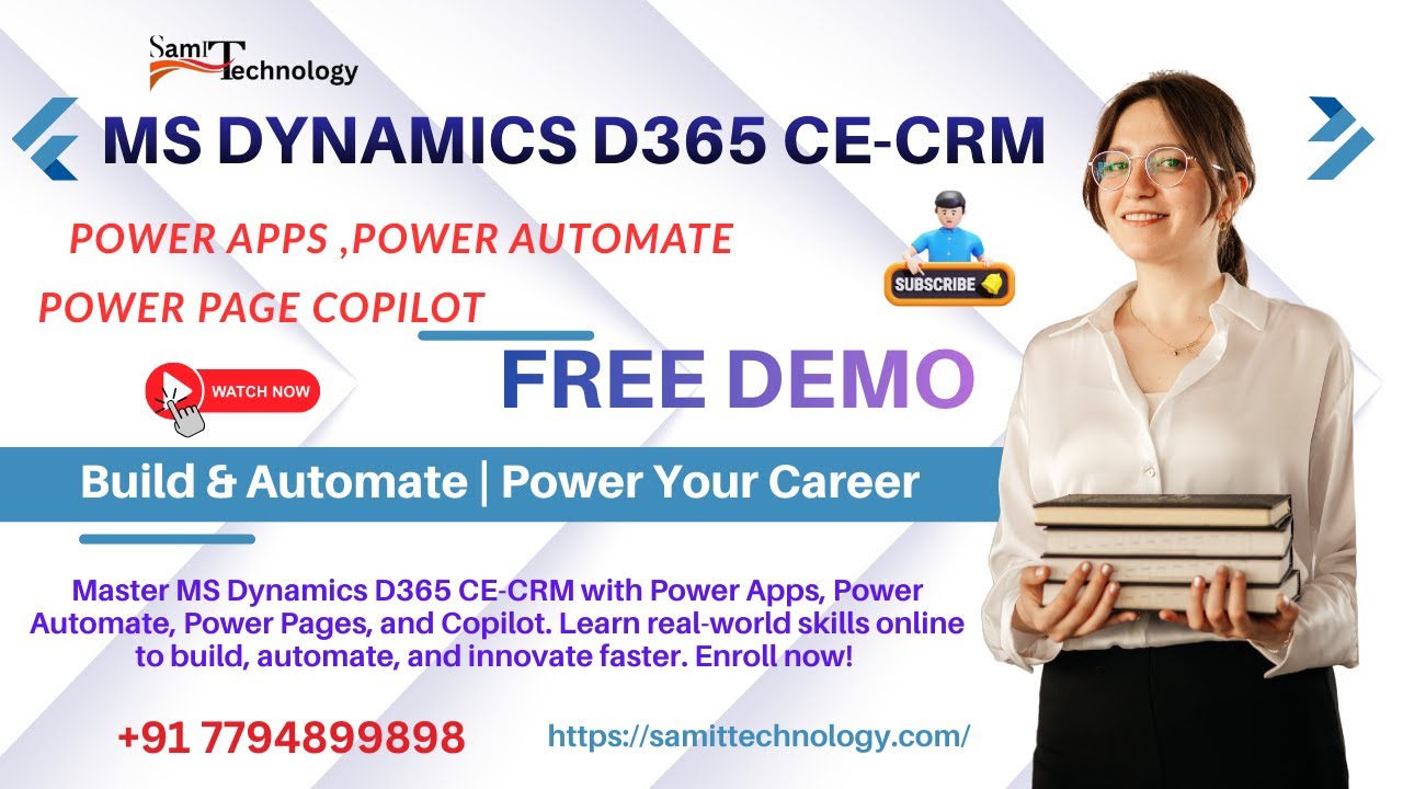 Ms Dynamic D365 CE-CRM| Power Apps- Automate | Power Page & Copilot | Tutorial | Online Training