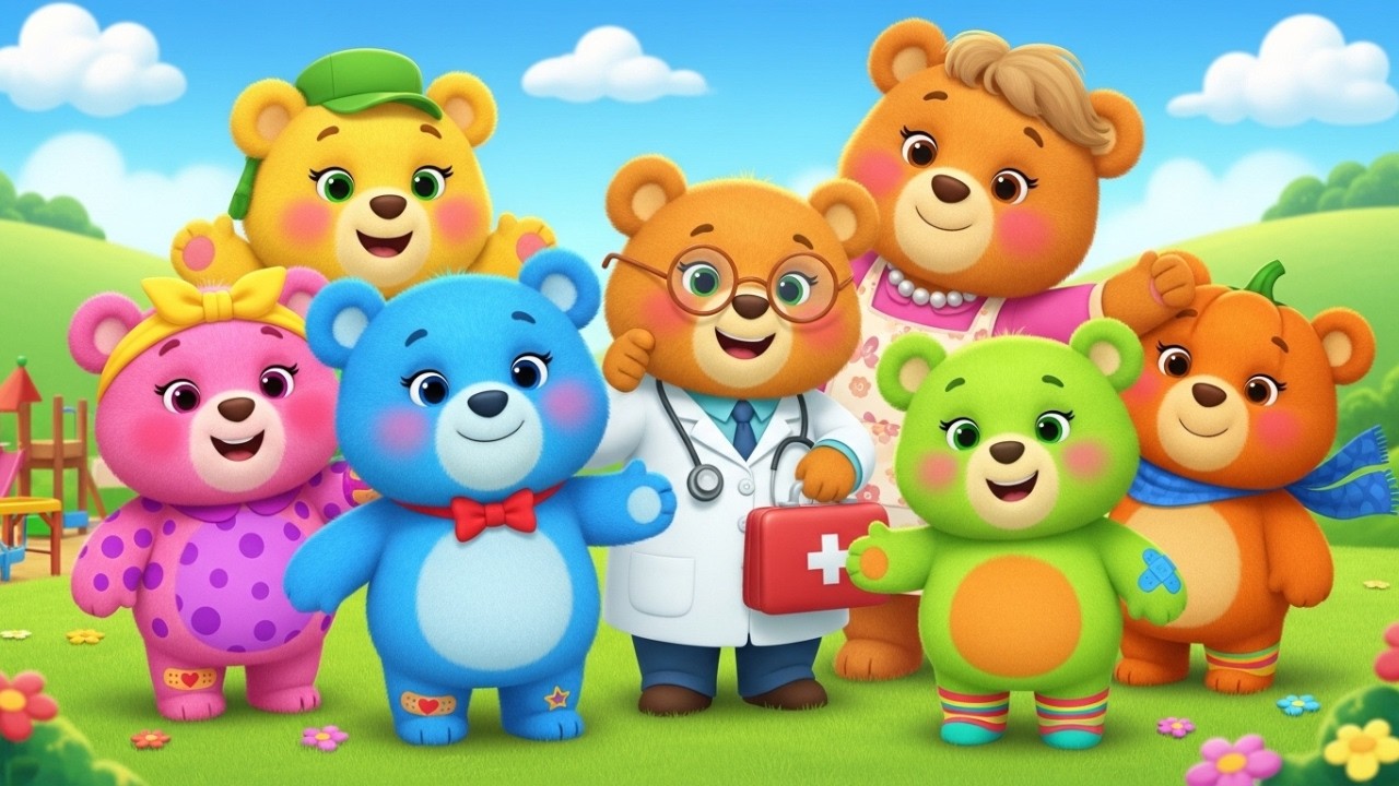Paanch Mote Bhalu | Kids Songs in Urdu | پانچ موٹے بھالو | Hindi Nursery Animation