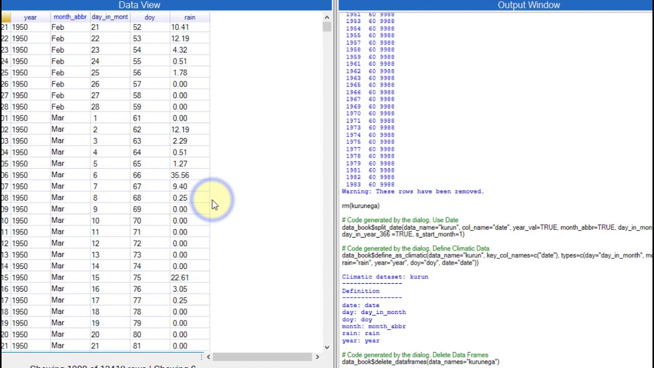 R-Instat: Getting Climatic Data Ready
