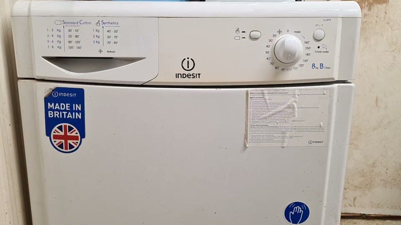 Highlight 0:00 – 4:05 from Indesit IDC8T3 8KG Condenser Tumble Dryer Full Cycle