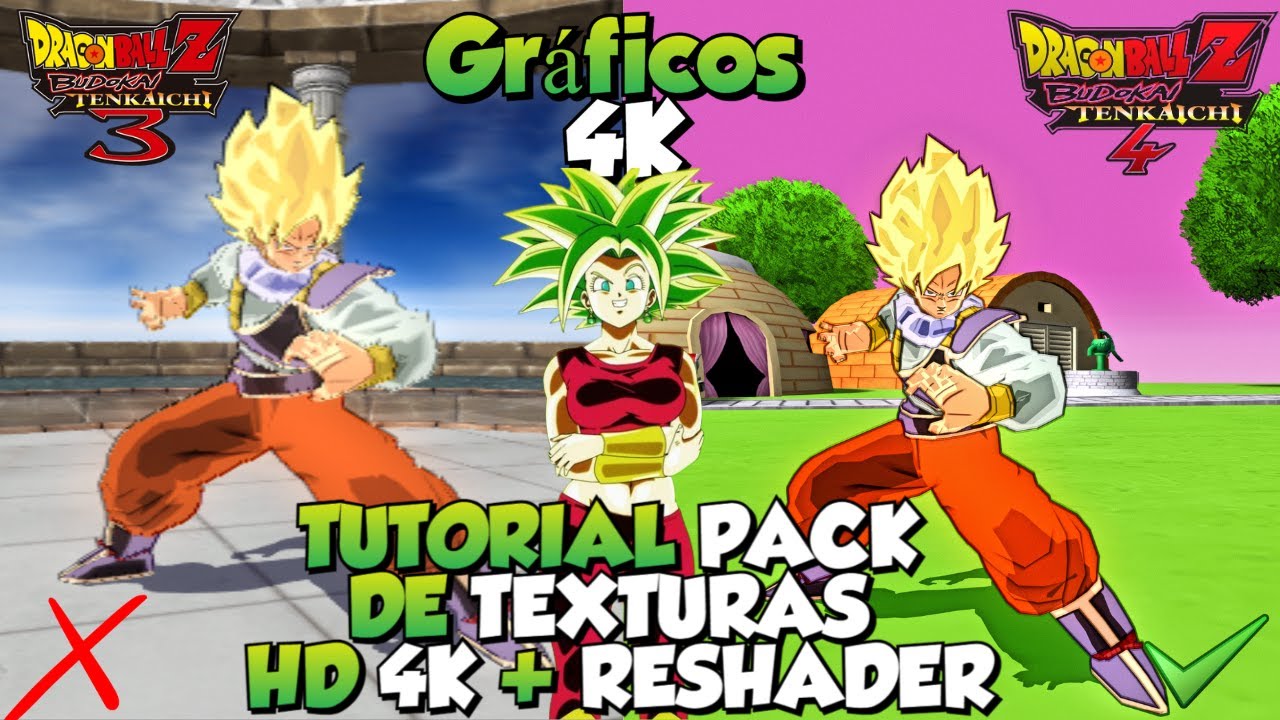 DBZ Budokai Tenkaichi 4 Pack de Texturas + 🐉Reshader + correción de error 4K (Desactualizado)