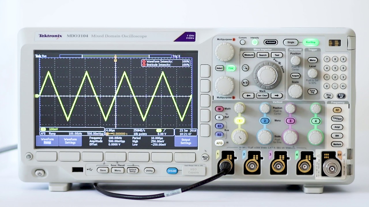 Positioning and Scaling Waveforms in the Tektronix MDO3000 Oscilloscope
