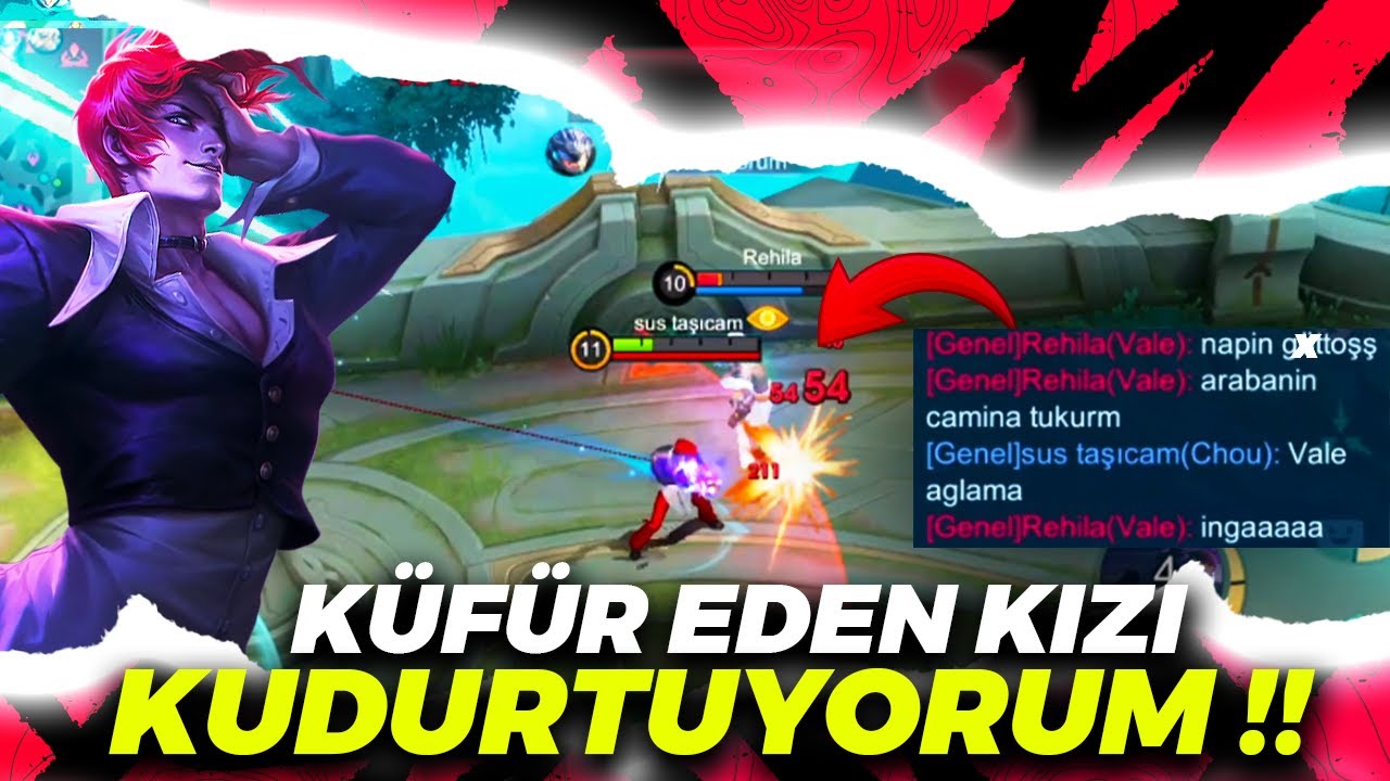 RAKİBE GELEN KIZ KÜFÜR ETTİ KUDURTTUM !! Yeni Ad Chou | Mobile Legends