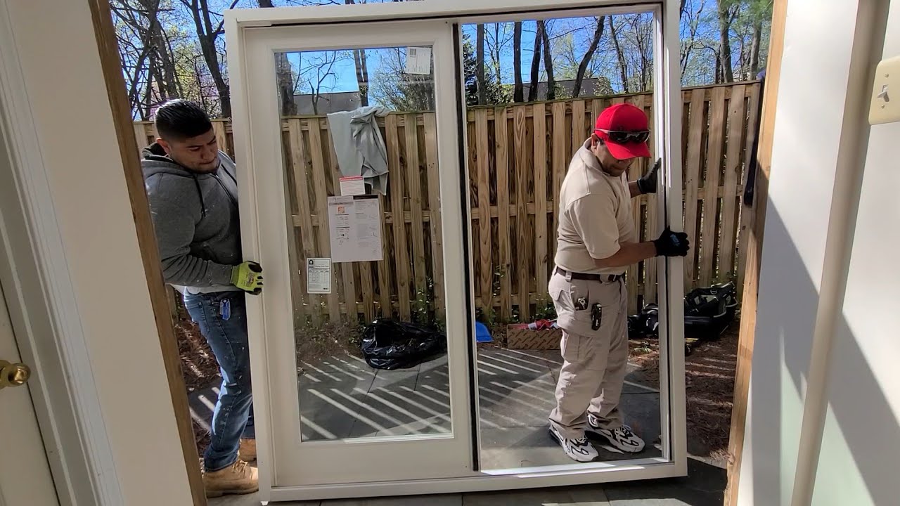 como instalar una sliding door de patio👌👌
