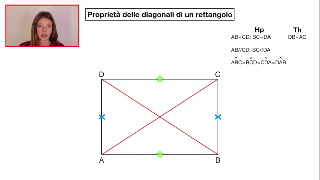 Proprietà delle diagonali di un rettangolo