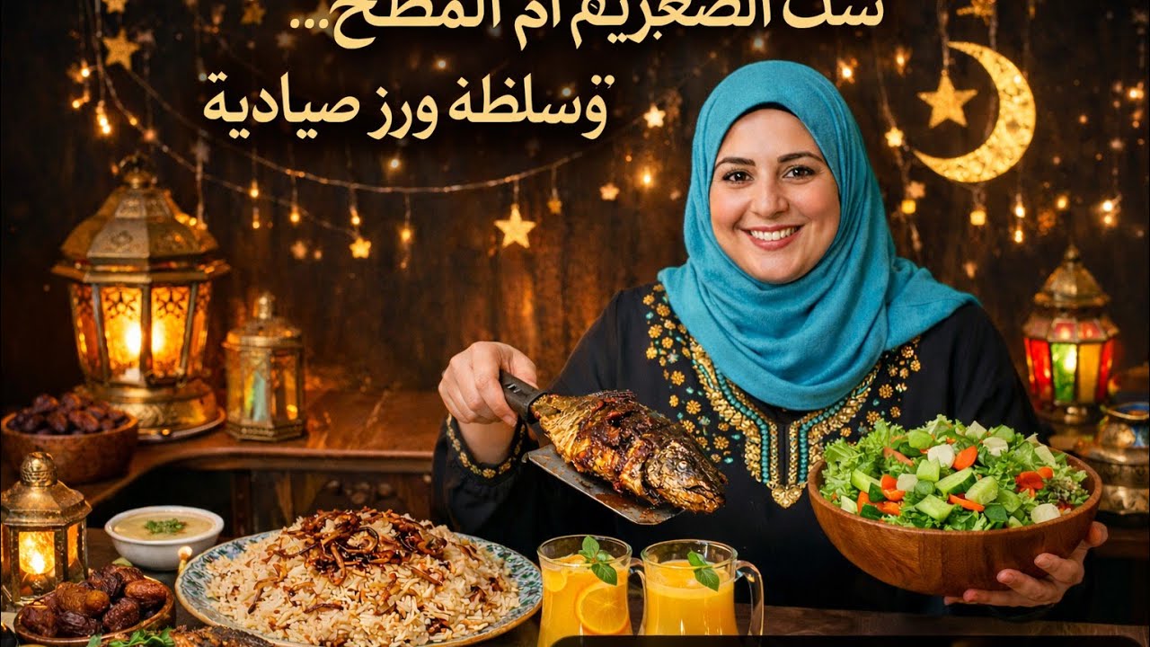 سمك مقلي ورز صيادية وسلطة على أصولها 😍 أجواء مطبخ ست الصعيد أم كريم في رمضان | لايف الآن