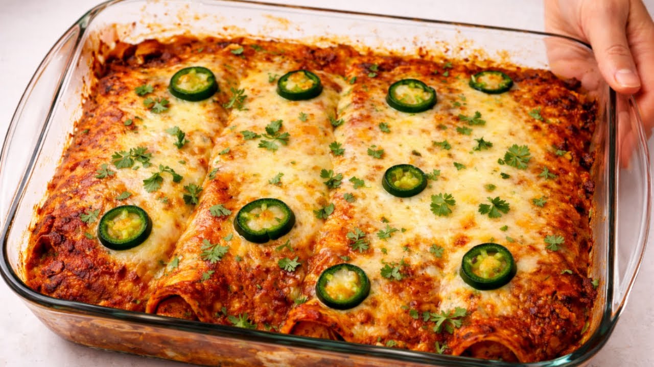 Cheesy Spicy Enchiladas, this recipe is so easy to follow and so delicious.