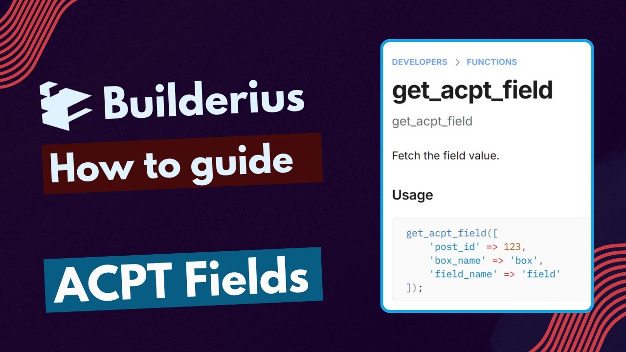 How to use ACPT in Builderius