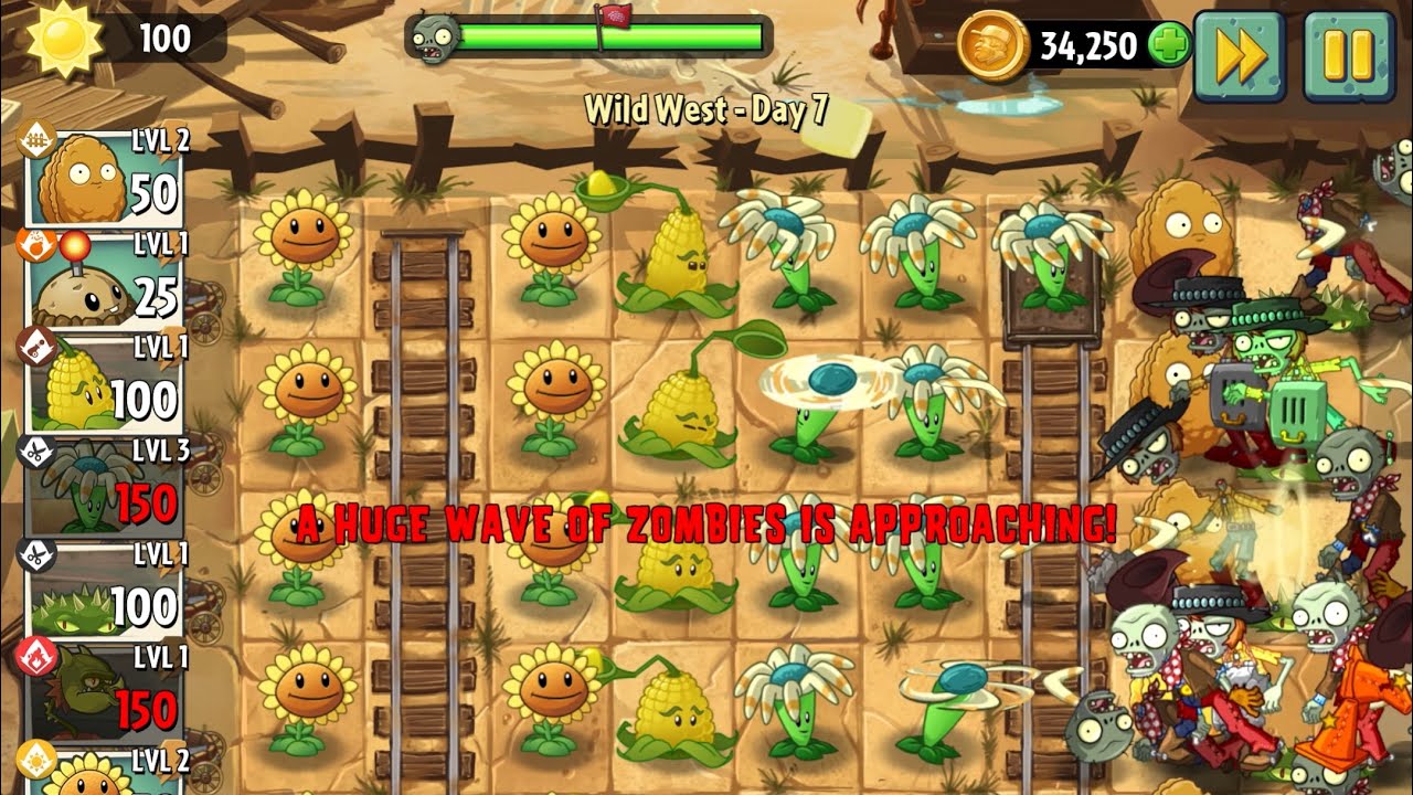 Plants vs Zombies 2 | Wild West Day 7 Gameplay 🌵🤠 (Full Level)