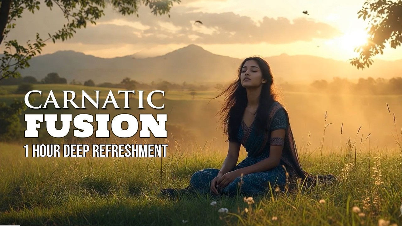 Carnatic Fusion Deep Focus Music ~ Veena, Flute & Humming - 1 Hour | Study, Long Drive  & Relaxation