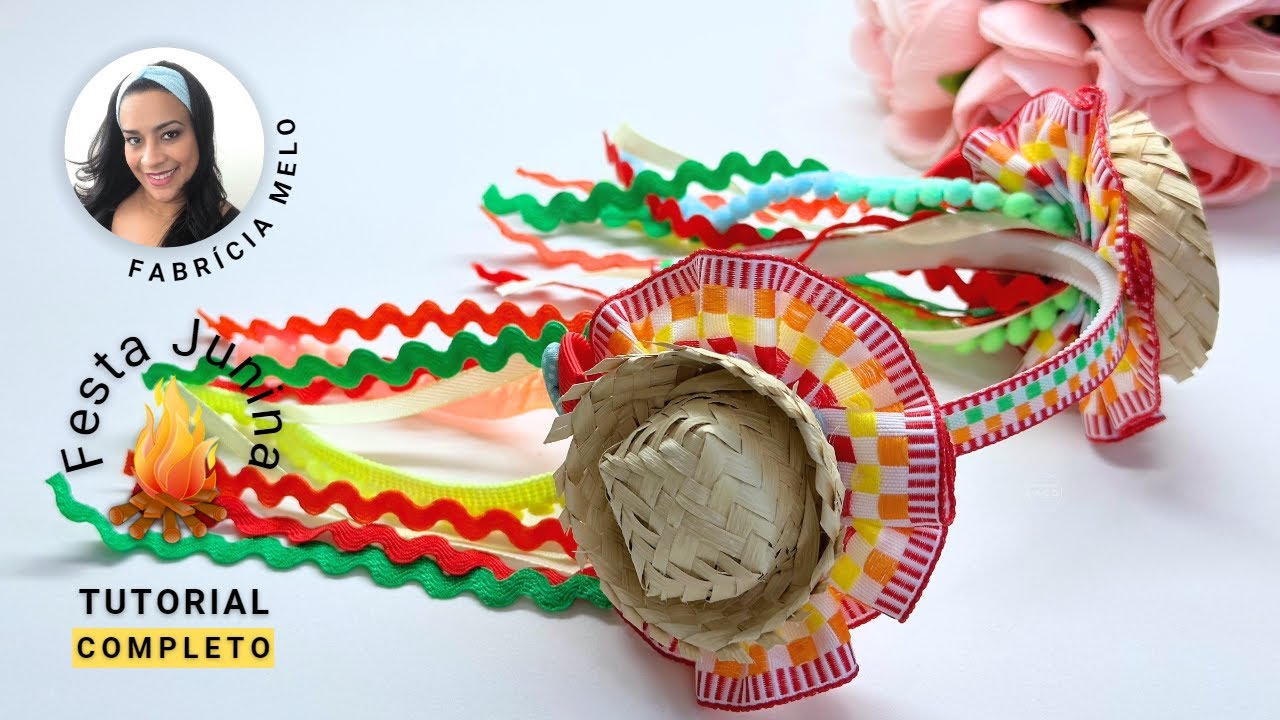 Tiara Junina F&aacute;cil passo a passo #pap #papdela&ccedil;os #tiara