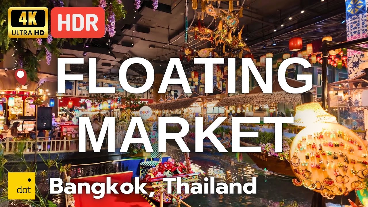 4K HDR | Walking Floating Market: ICONSIAM, SookSiam & Chao Phraya Riverside Walk | Bangkok