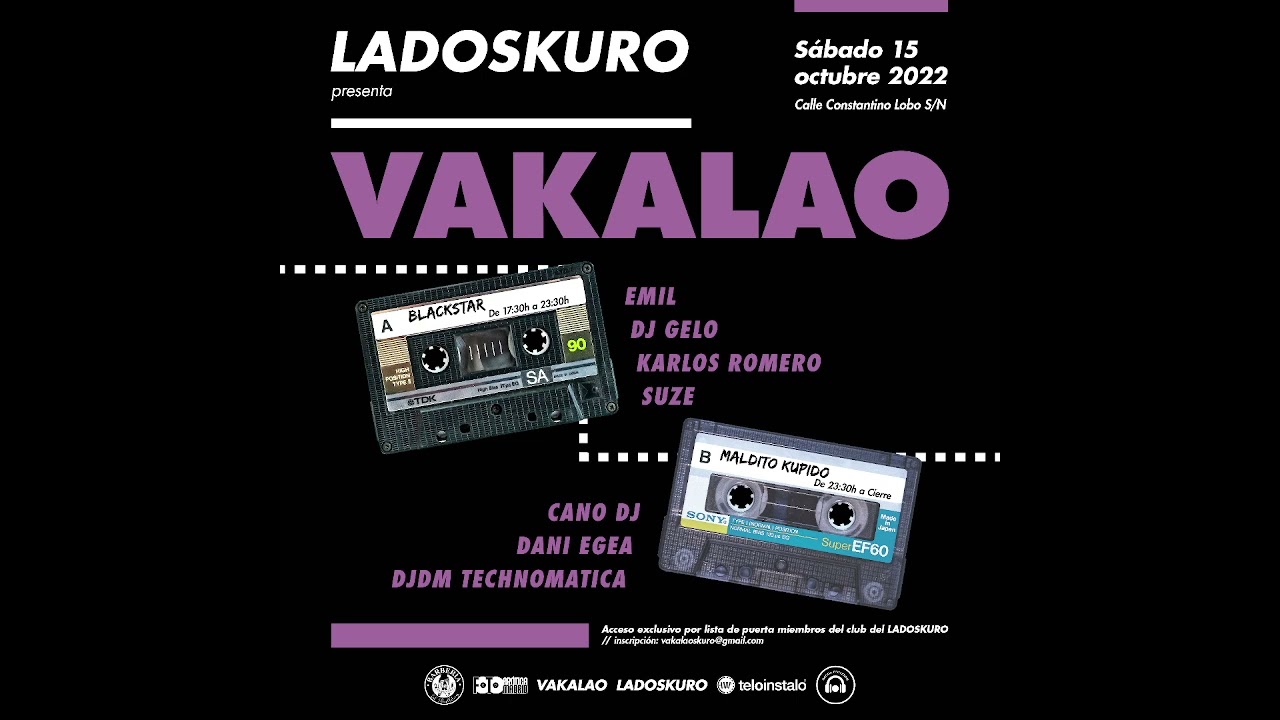 SUZE @ VAKALAO 15 de octubre de 2022. Sala Blackstar Club Coslada. Un evento LADOSKURO.