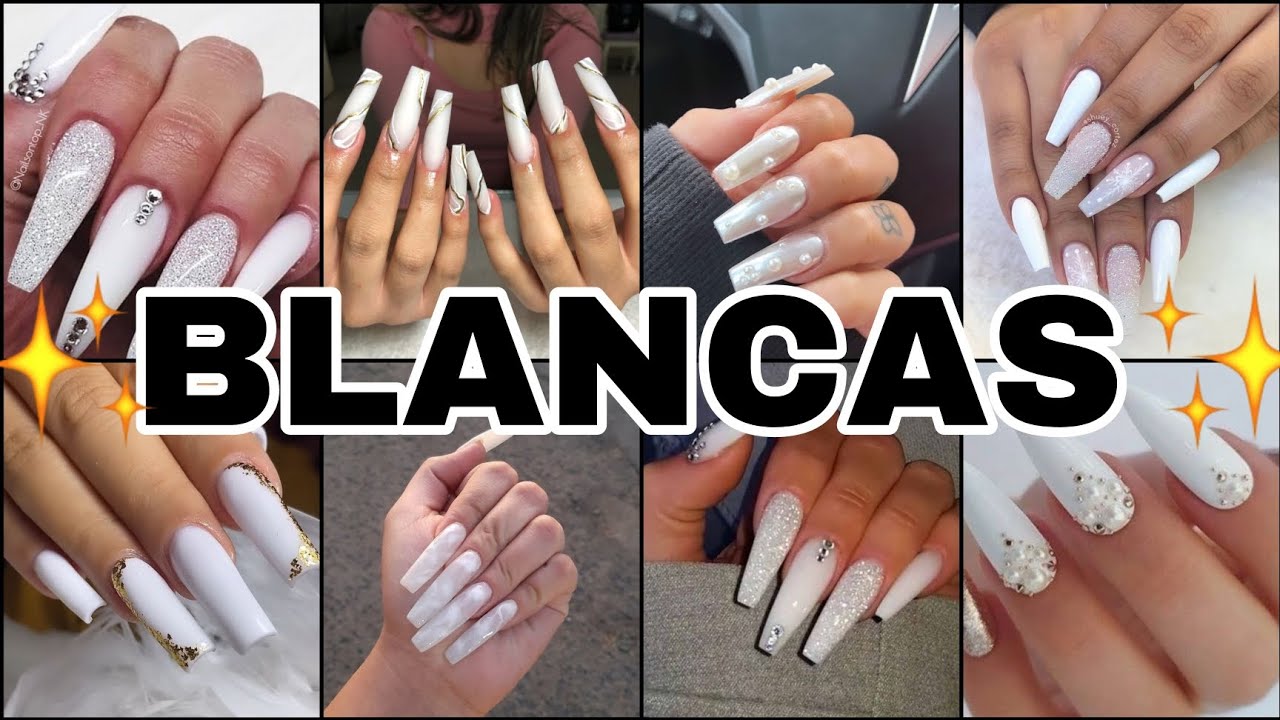 Tendencia Uñas Color Blanco ✨💅 Diseños de Uñas Acrílicas Modernas 😍🤍😳#uñas #acrylicnails #nailart