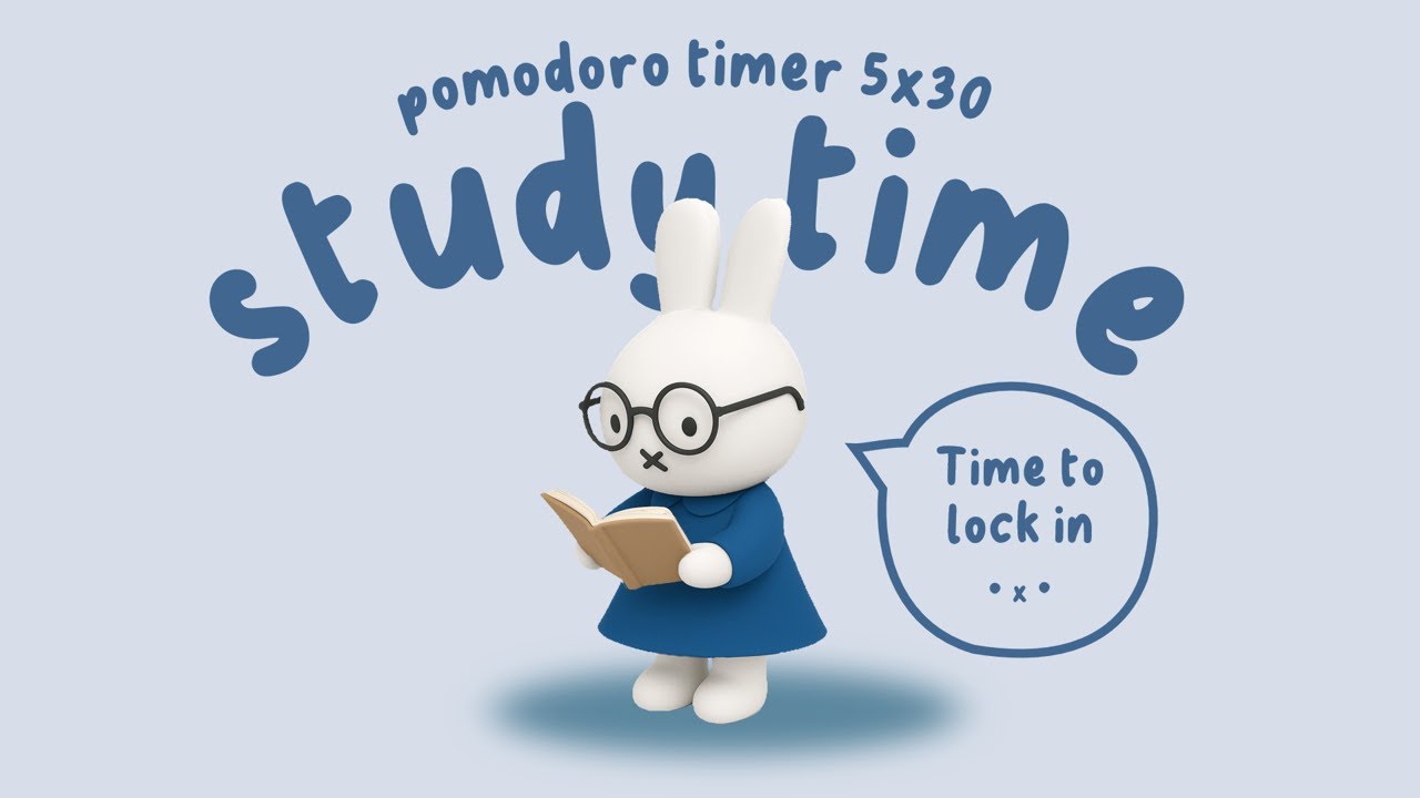 ☆ Pomodoro Timer 5x30 (3 times ~ 1.5hr) | Study with Miffy | Silly cat playlist | Study with me