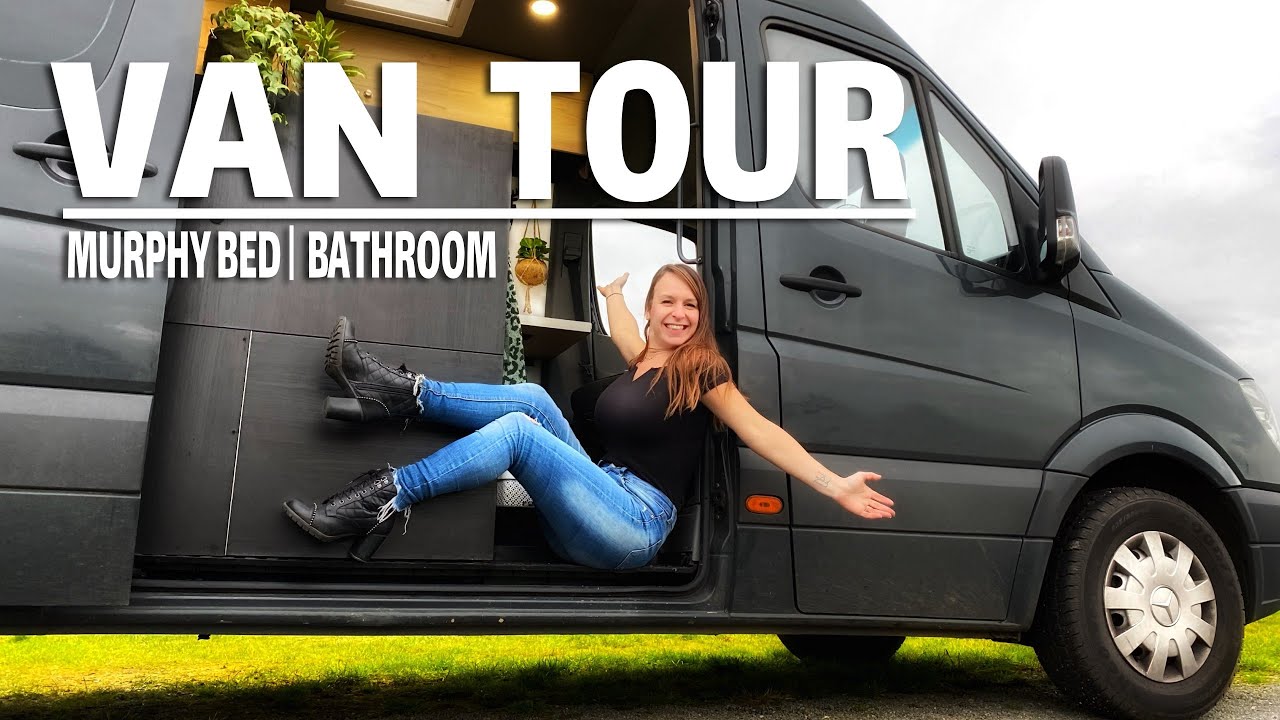 VAN TOUR | The Ultimate Off-Grid SPRINTER VAN Conversion w/ MURPHY BED and BATHROOM