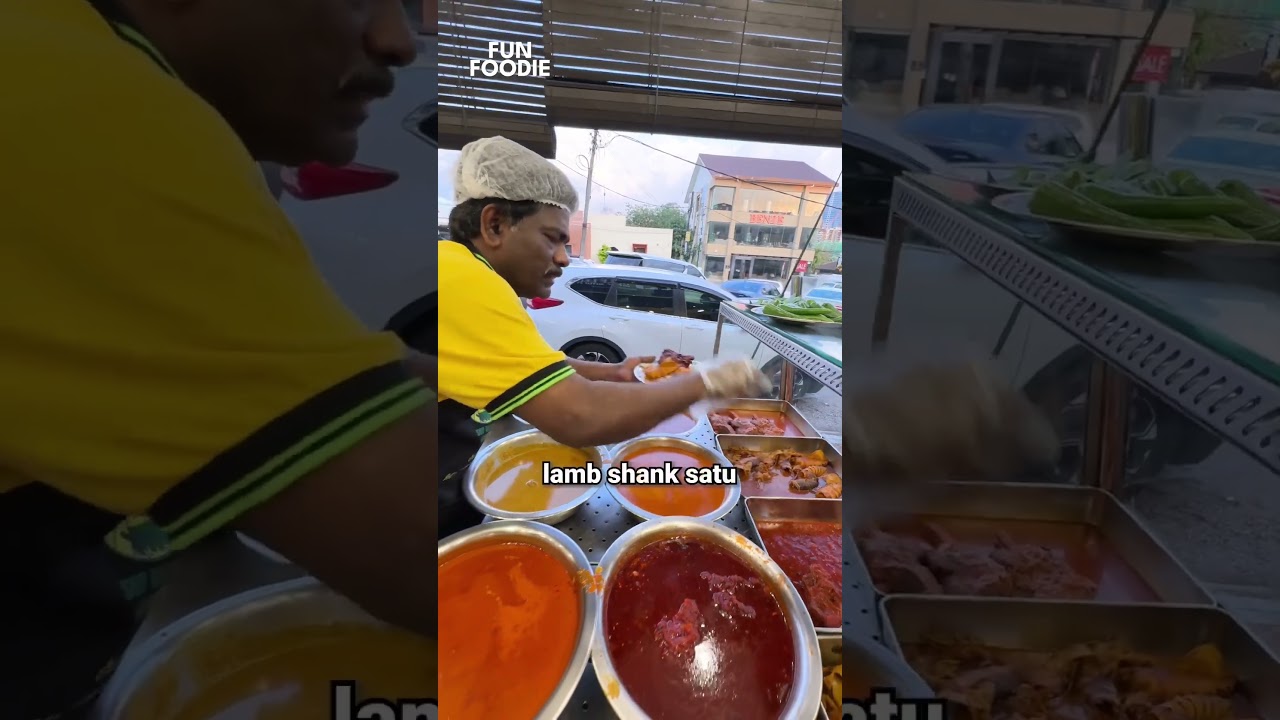 Full plate of Nasi Kandar served by friendly uncle #shorts #nasikandar