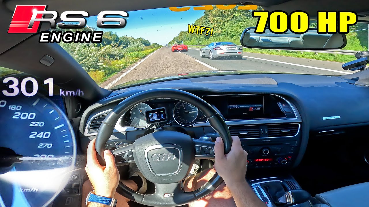 700HP Audi S5 meets SLR & Ferrari and goes 300KM/H
