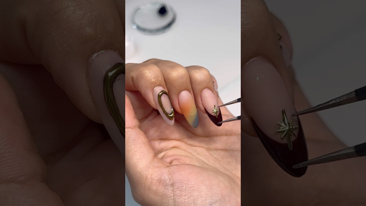 Autumn Nails | gel x nail tutorial 🍂 #gelnails #nailinspo