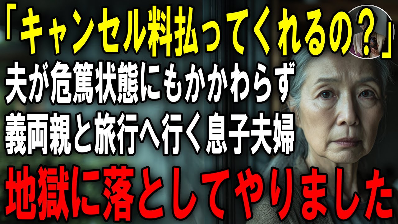 「義母の方が大事」夫が命の危機にもかかわらず義家族との旅行を優先し私を無視する息子夫婦。全員まとめて地獄に落としてやりました