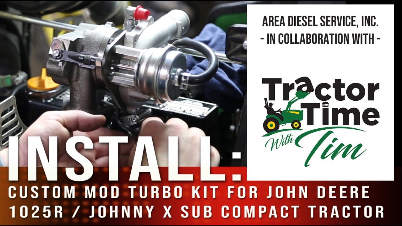 Установка турбокомплекта 1025R John Deere Custom Turbo Kit для трактора с Тимом Джонни Иксом