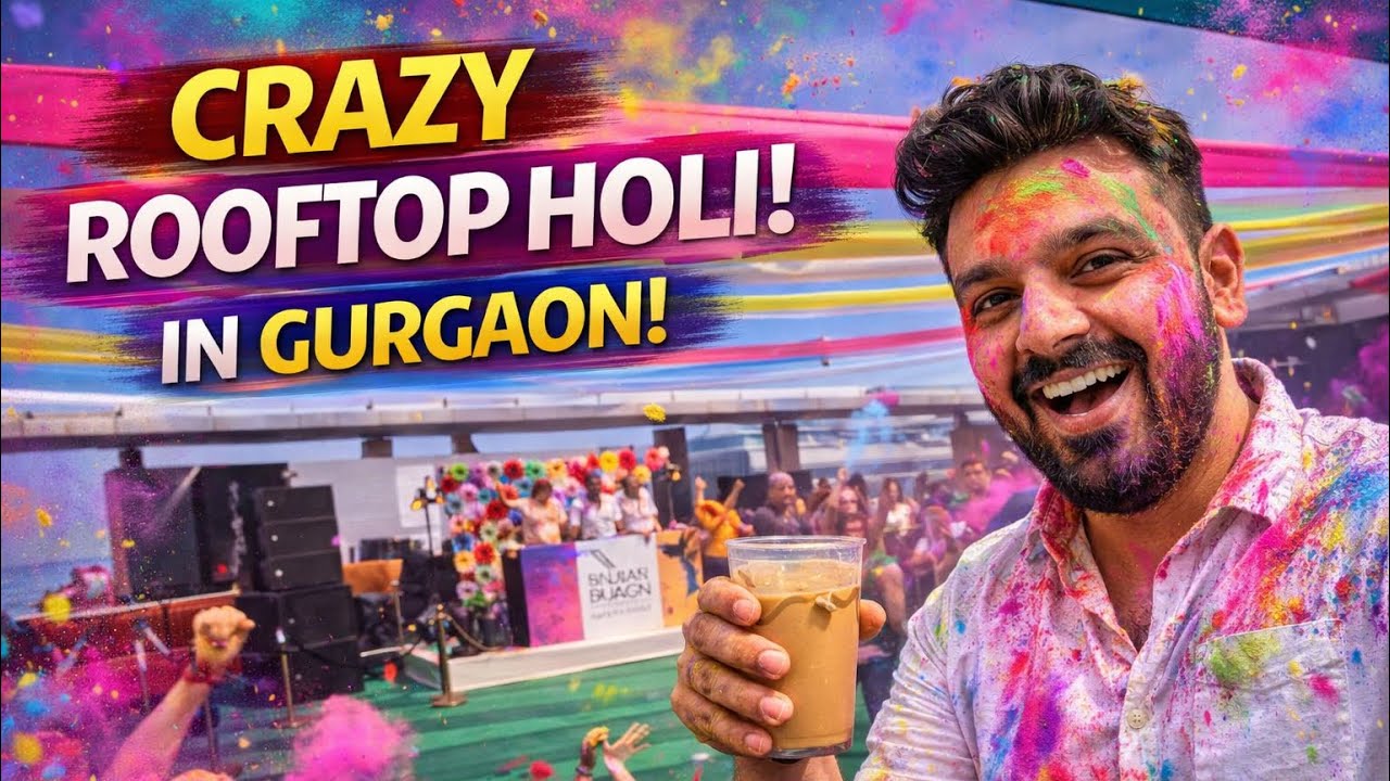Rooftop holi party in Gurgaon