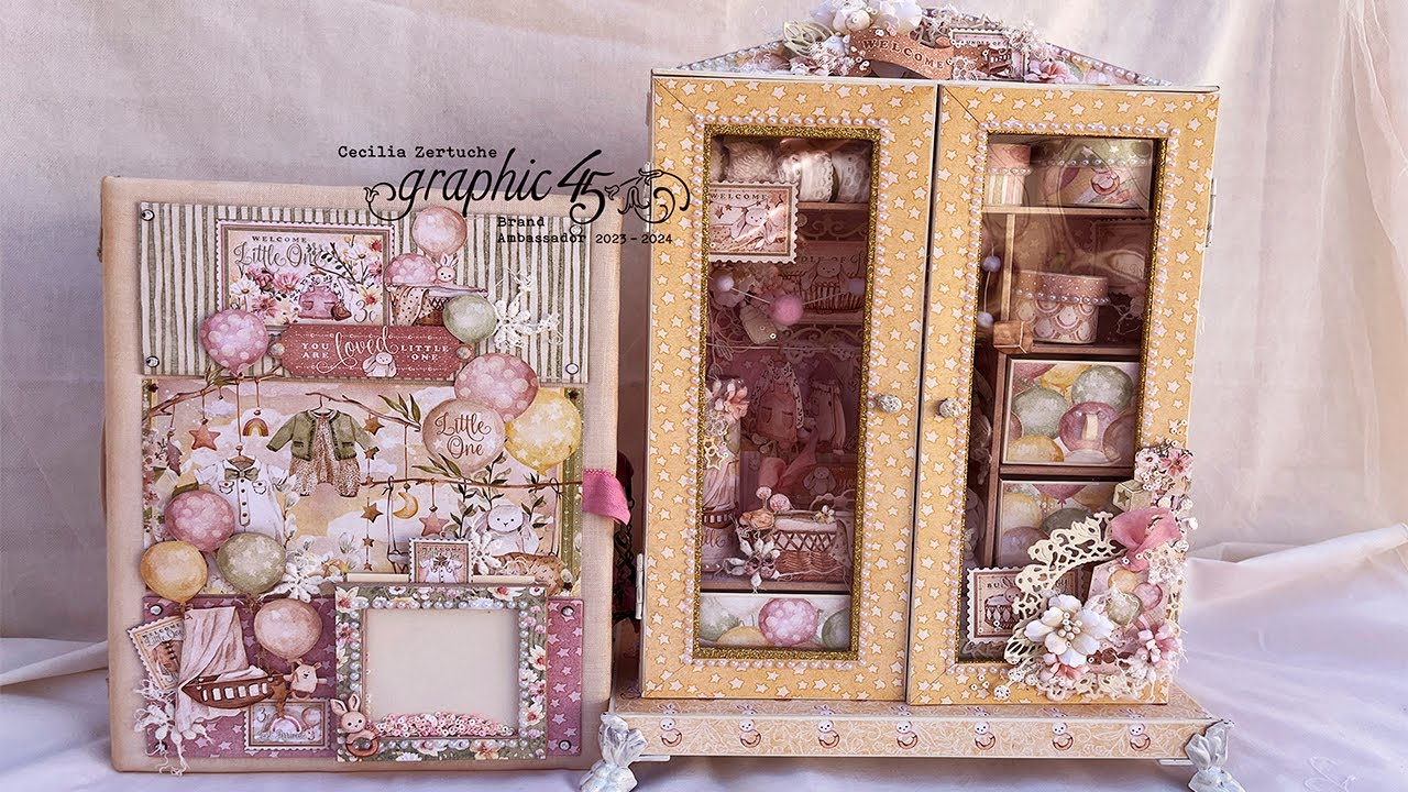 Graphic 45 Little One | Mini Album & Armoire walkthrough #g45brandambassador #scrapbooking