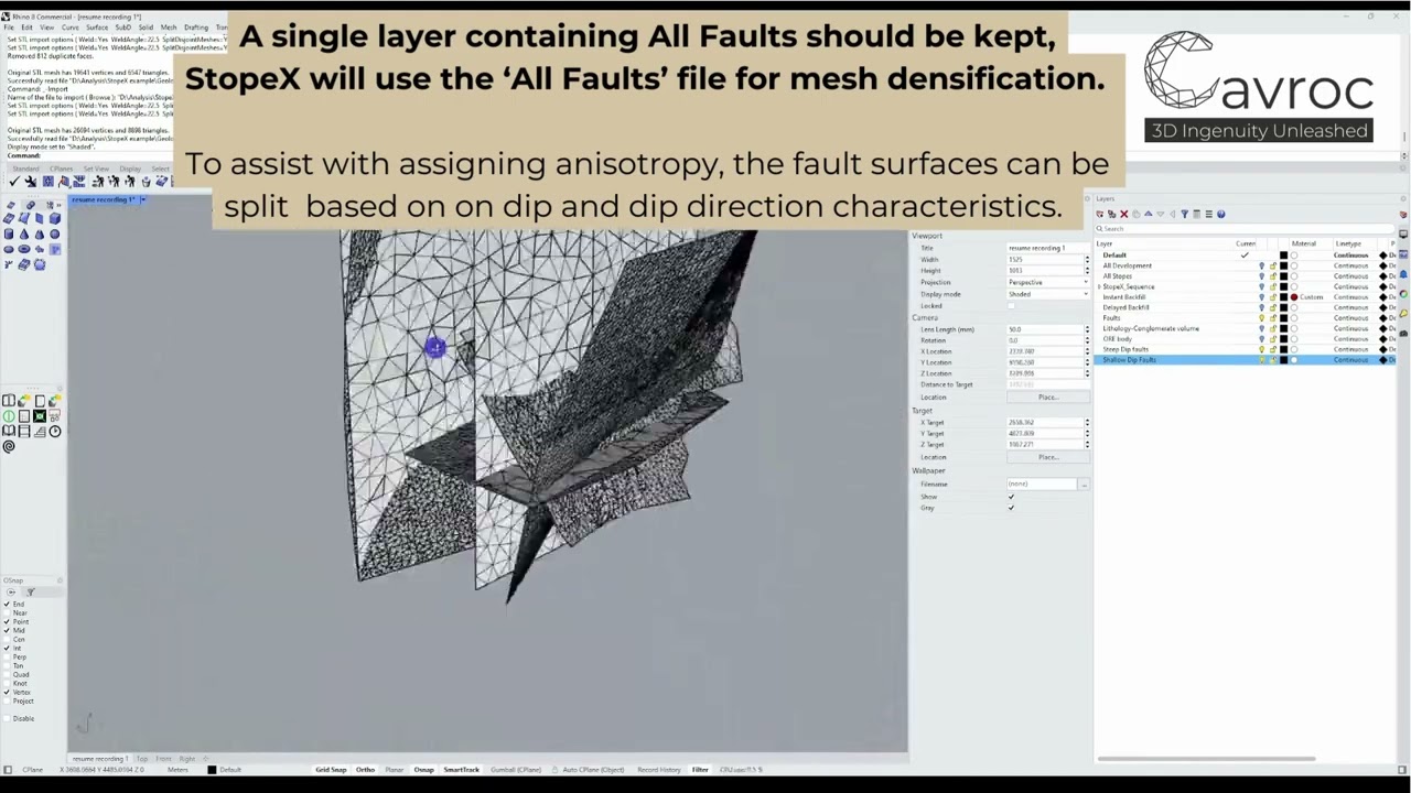 Geometry preparation for StopeX