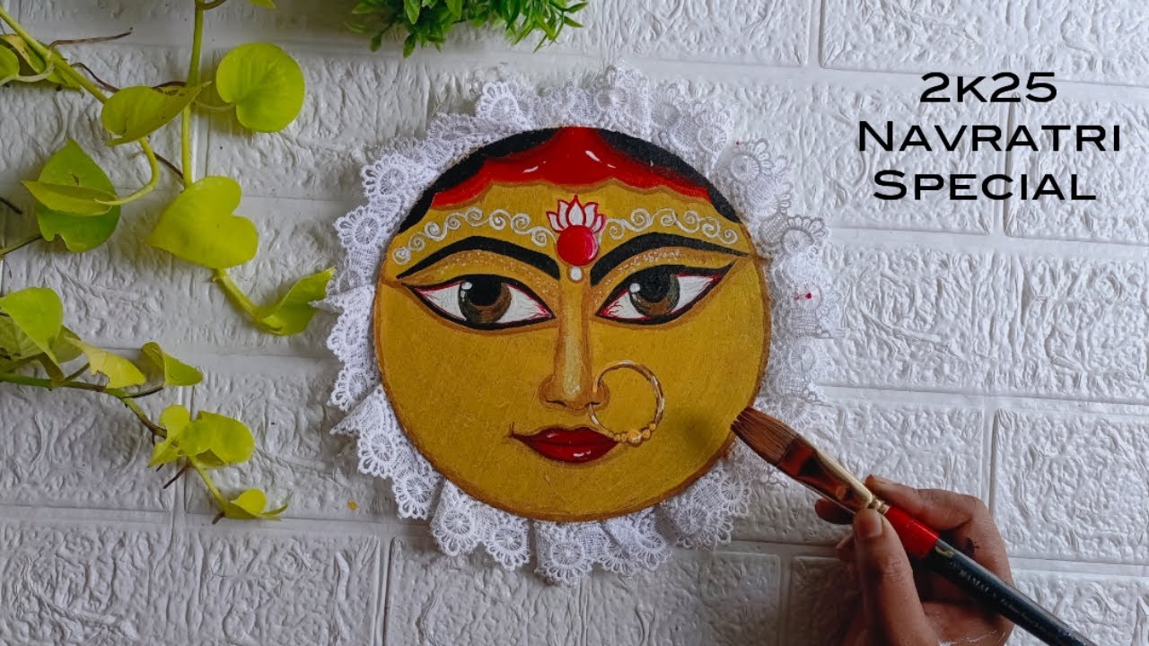 Diy Navratri Special Craft || Maa Durga Easy Face Art For Beginner 