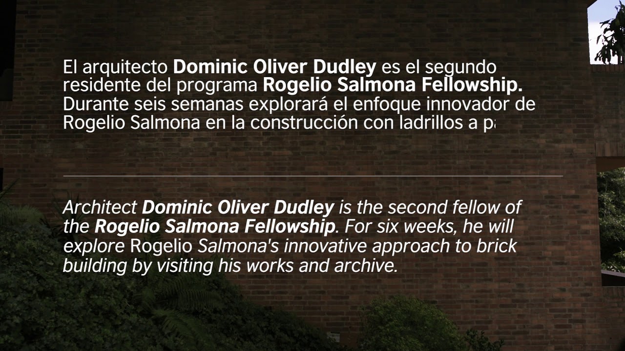Rogelio Salmona Fellow 2018 - Dominic Dudley