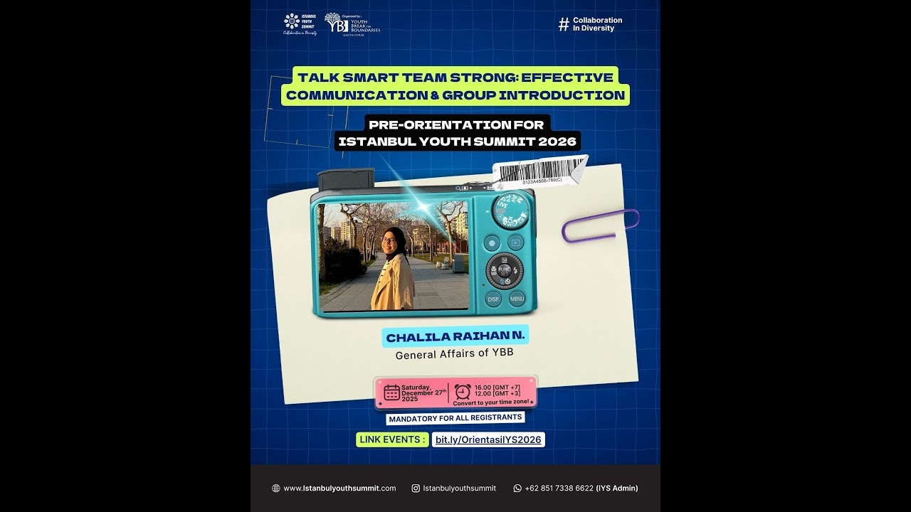 10. Istanbul Youth Summit 2026 Pre Orientation: Effective Communication - 27 December 2025