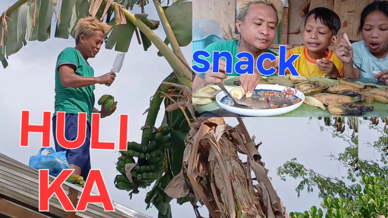 Pahirapan ng pagkuha ng saging saba para gawing meryenda