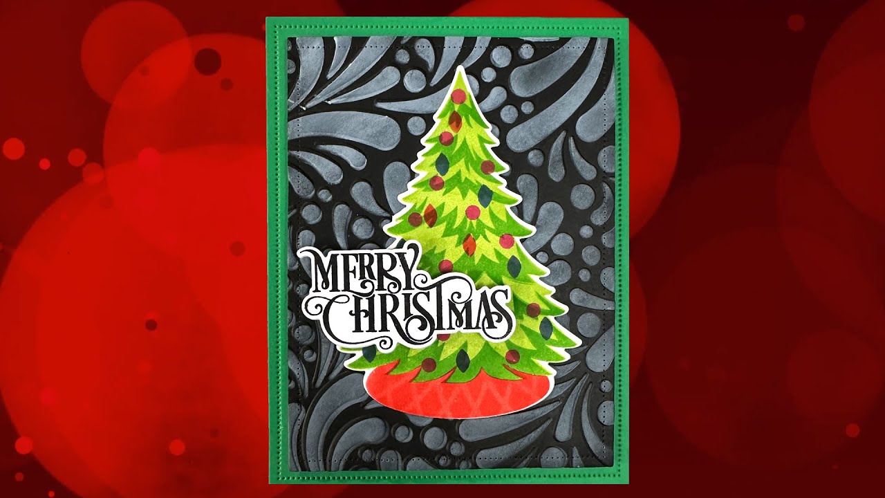 Gina K Stencil and Die Christmas Tree Card