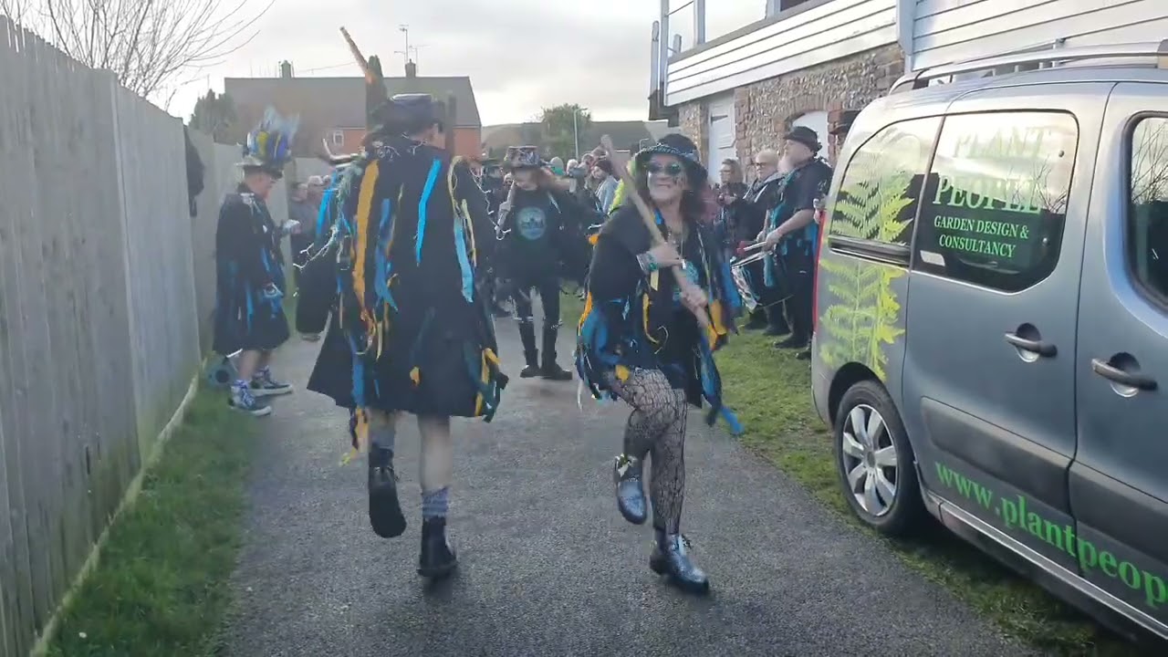 Tannerman by Anderida Border Morris at Polegate Windmill on the afternoon of the 31st January 2026