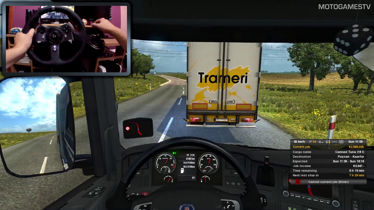 Euro Truck Simulator 2 with Logitech G920 [WheelCam]