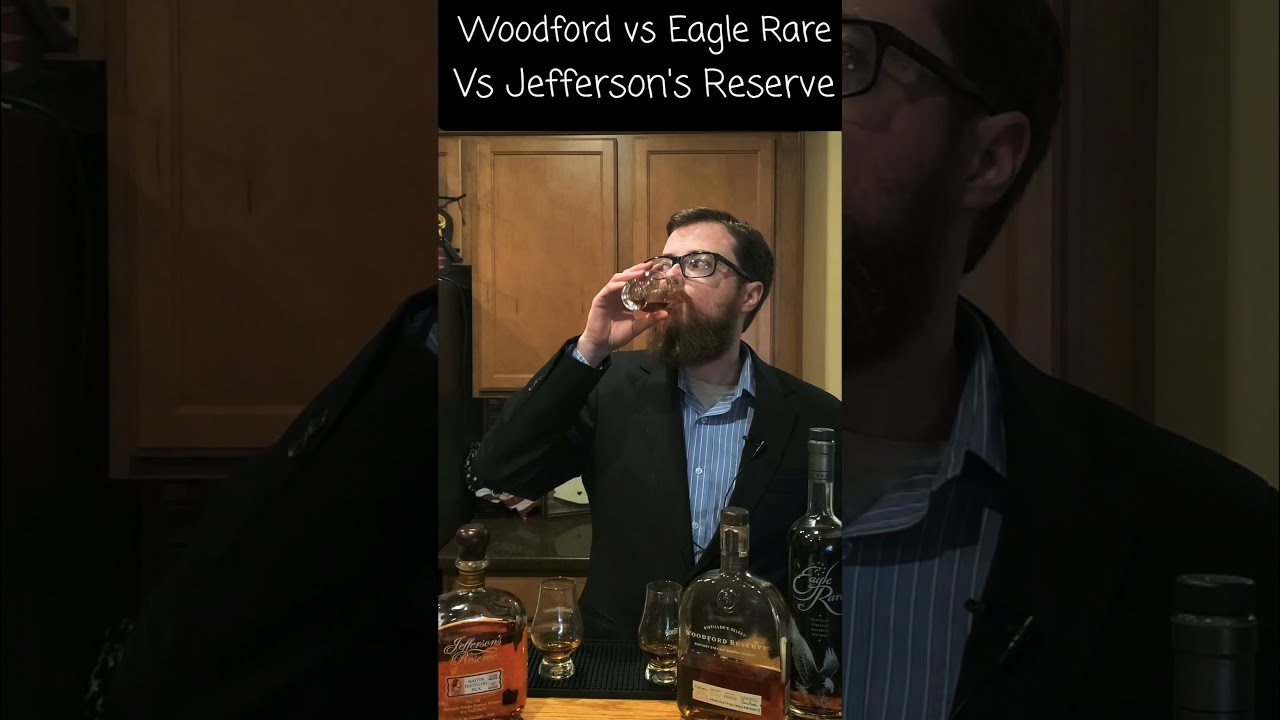 Eagle Rare vs Woodford vs Jefferson's! Ninety proof Bourbon brawl! Which is Best!? #shorts