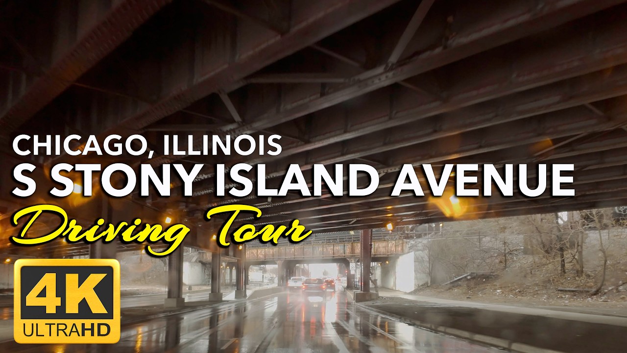 Rainy Day Drive Through S. Stony Island Ave. Chicago, IL | A Corridor of Wet Asphalt and Quiet Decay