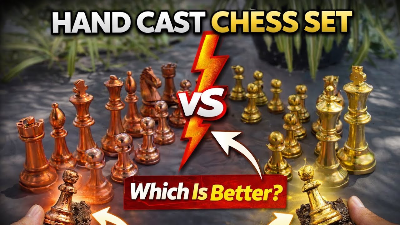 It&rsquo;s FINALLY finished!! Sand casting the final pawn to complete my 7 month long hand made chess set!
