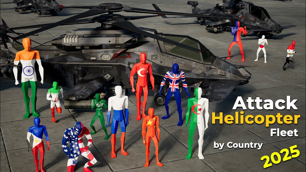 Countries Ranked by Attack Helicopters Fleet Strength | 2025 countries comparison