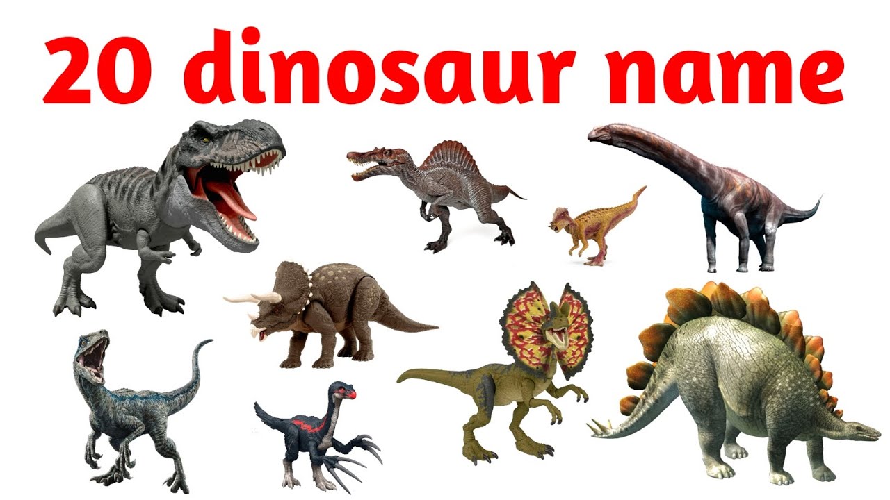 🦖 Learn Dinosaur Names in English || 20 Dinosaur Names for Kids || Preschool Learning 🦕 ||
