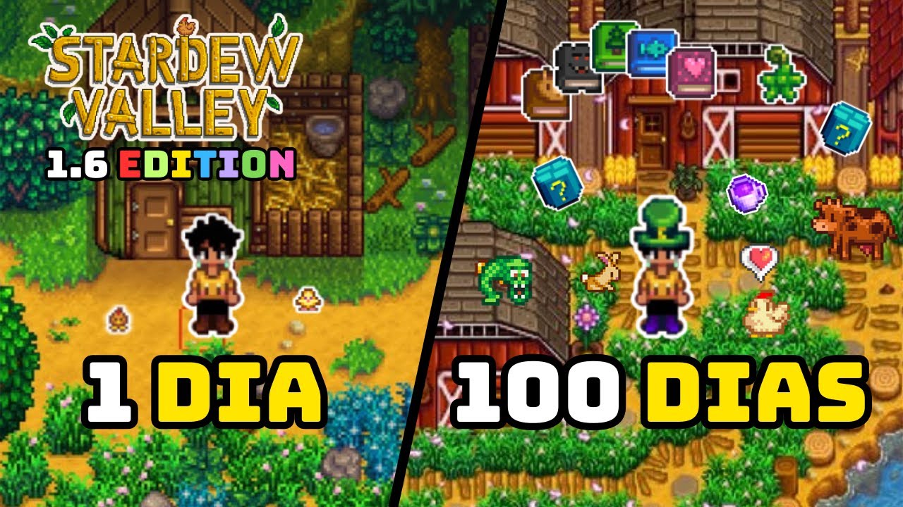 JOGUEI 100 DIAS DE STARDEW VALLEY 1.6 VIVENDO S&Oacute; DE ANIMAIS