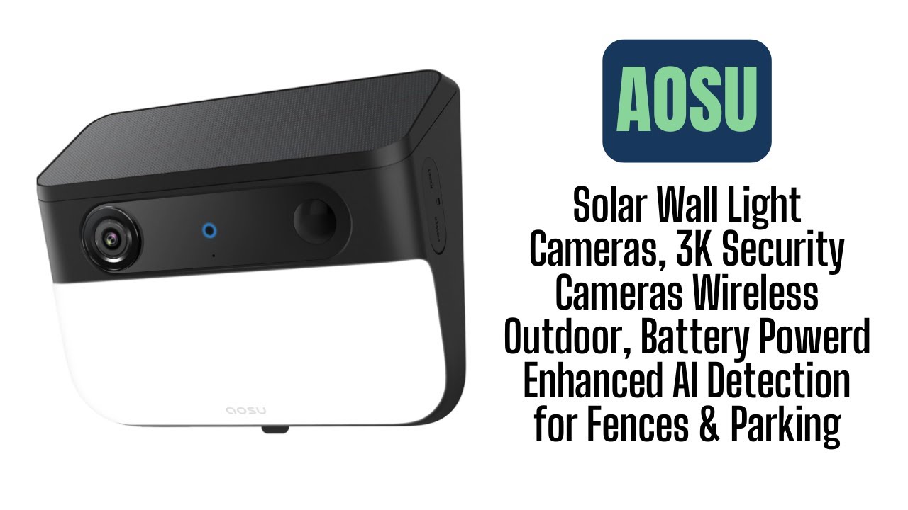 AOSU Solar Wall Light Camera – 3K AI Security + Color Night Vision & NO Monthly Fees!